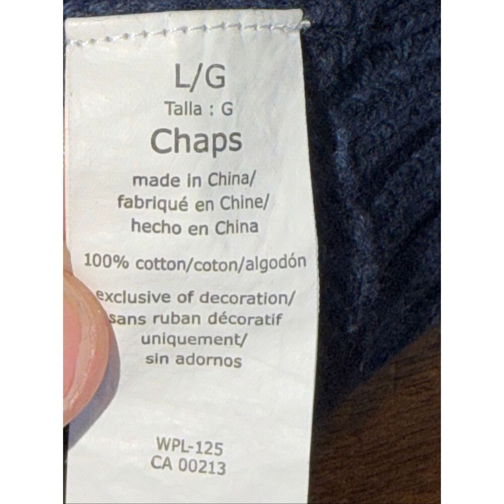 Chaps Elbow Patch Pullover 1/4 Button Knit Sweater - image 4